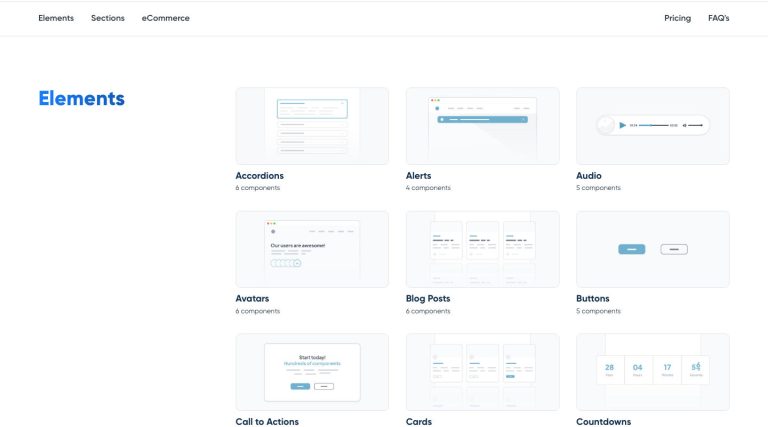 A list of products design and developed for Bricks Library's SaaS website